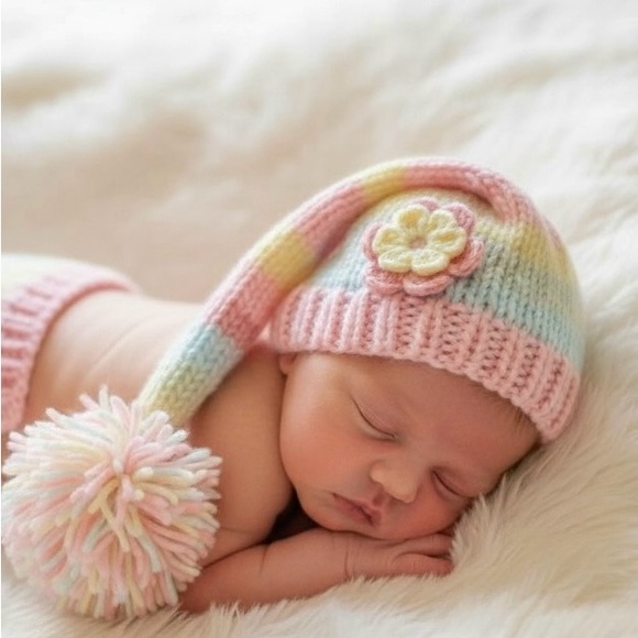 Pastel Striped Knit Set 0-3 months - Picture 4 of 5